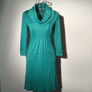 MICHAEL STARS maternity Cowl Neck Dress ONE SIZE Aqua Green Shine
